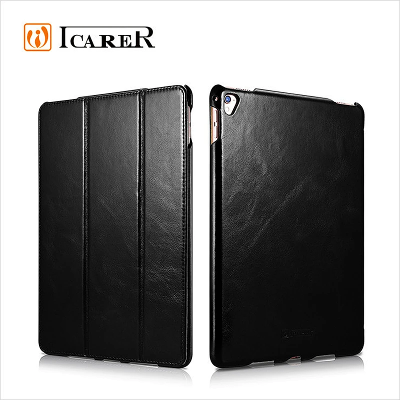 ICARER Genuine Leather Flip Case Cover for iPad Pro 9.7 Inch