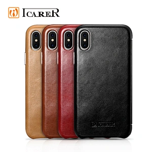 ICARER Chinese Factory Wholesale Real Leather Mobile Phone Case for iPhone XS Max
