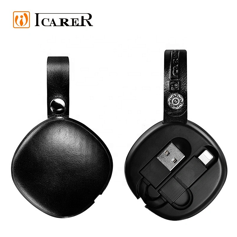 Oem Support 2 in 1 Mini Multi Type-c Fast Charging Data Cable Retractable Leather Type c Charger USB Cable