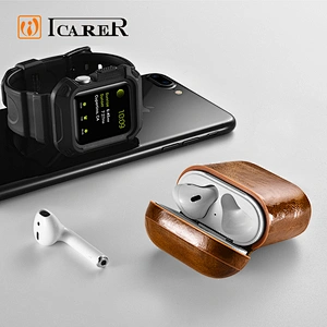 Wax Leather Earphones Charging Case for AirPods Case for iPhone