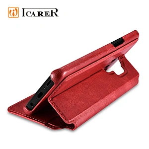 ICARER Distinguished Series Real Leather Detachable 2 in 1 Wallet Folio Case for Samsung S9/S9 Plus