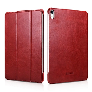 ICARER New Arrival Vintage Real Cowhide Leather Folio Cover Case for iPad Pro 11 inch