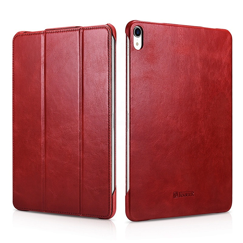 ICARER New Arrival Vintage Real Cowhide Leather Folio Cover Case for iPad Pro 11 inch