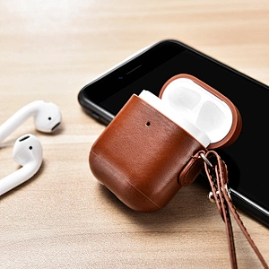 2019 New Arrival Wholesale Price for AirPods 2 Leather Case With Leather Strap