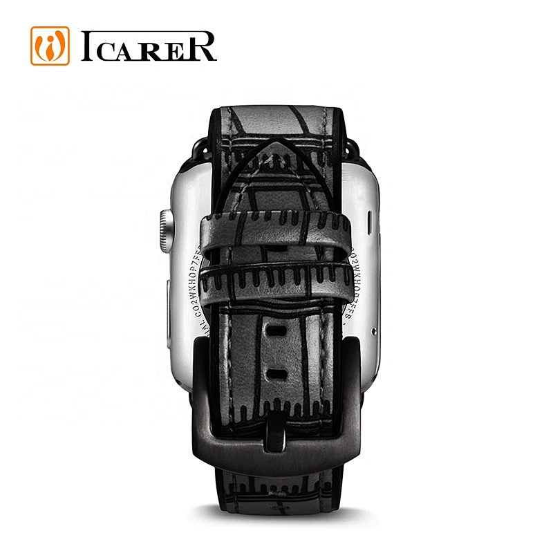 2019 ICARER Hot Newest Avant-garde Series Real Cow Leather Watch Band for Apple Watch Strap