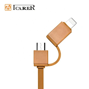 High Quality 2 in 1 Retractable Data Cable Fast Charging Leather USB Cable For iPhone For Android