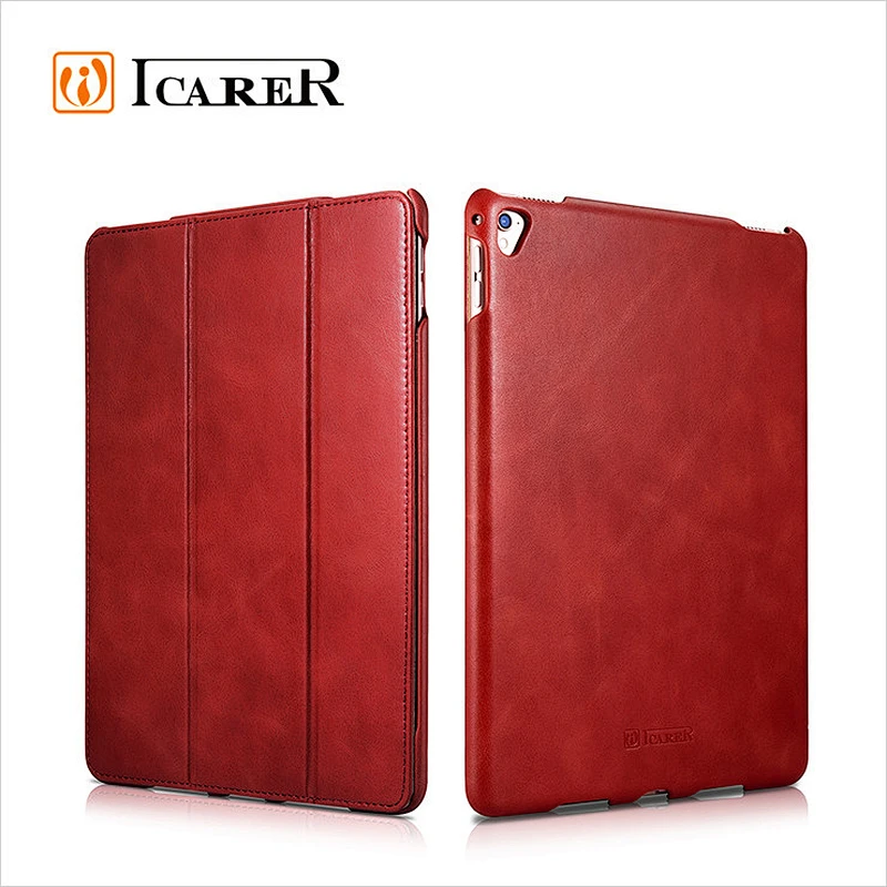 ICARER Genuine Leather Flip Case Cover for iPad Pro 9.7 Inch
