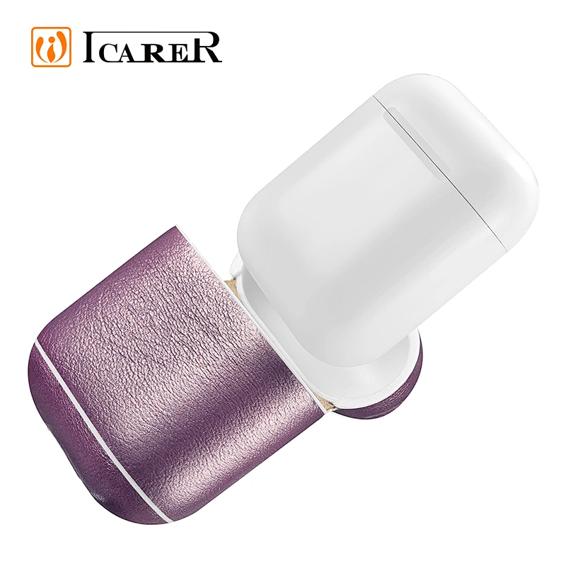 ICARER New Design Classic Series Real Leather Protective Case for AirPods