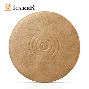 2020 ICARER Hot Selling Compatible Qi Magnetic Induction  OEM PU Leather Wireless Fast Wireless Charging Mouse Pad for iPhone