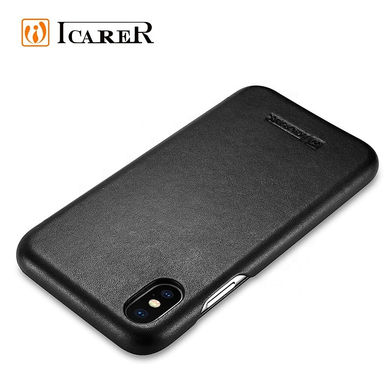 ICARER High Quality Real Leather Curved Edge Luxury Series Phone Case for iPhone XS Max