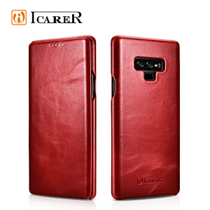 Hot Selling Top Quality Genuine Leather Flip Mobile Phone Cover Case For Samsung case for Galaxy Note 9