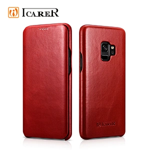 ICARER Leather Mobile Flip Case For Samsung Galaxy S9 Cell Phone Case For Samsung Galaxy S9