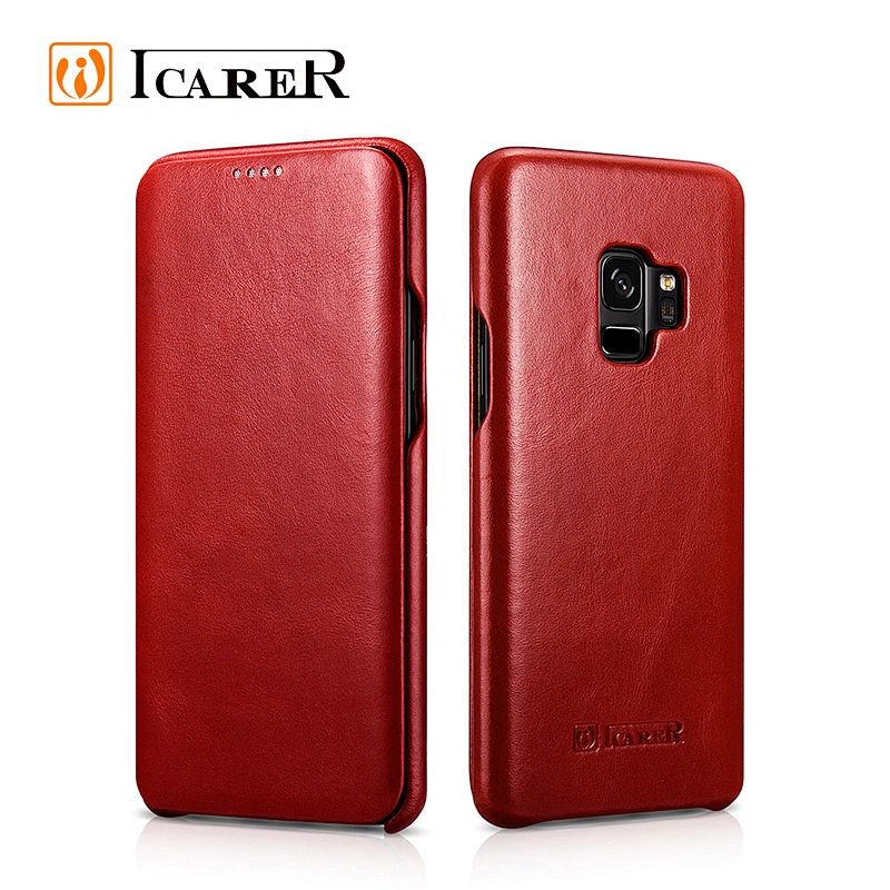 ICARER Leather Mobile Flip Case For Samsung Galaxy S9 Cell Phone Case For Samsung Galaxy S9