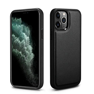 2020 ICARER  Black Luxury Flip Leather Phone Case 6.7 inch High Quality Genuine Leather Wallet  Cover for iPhone 12 Pro Max