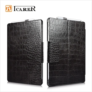ICARER Genuine Leather Case for Microsoft Surface Pro 4 Crocodile Grain Series