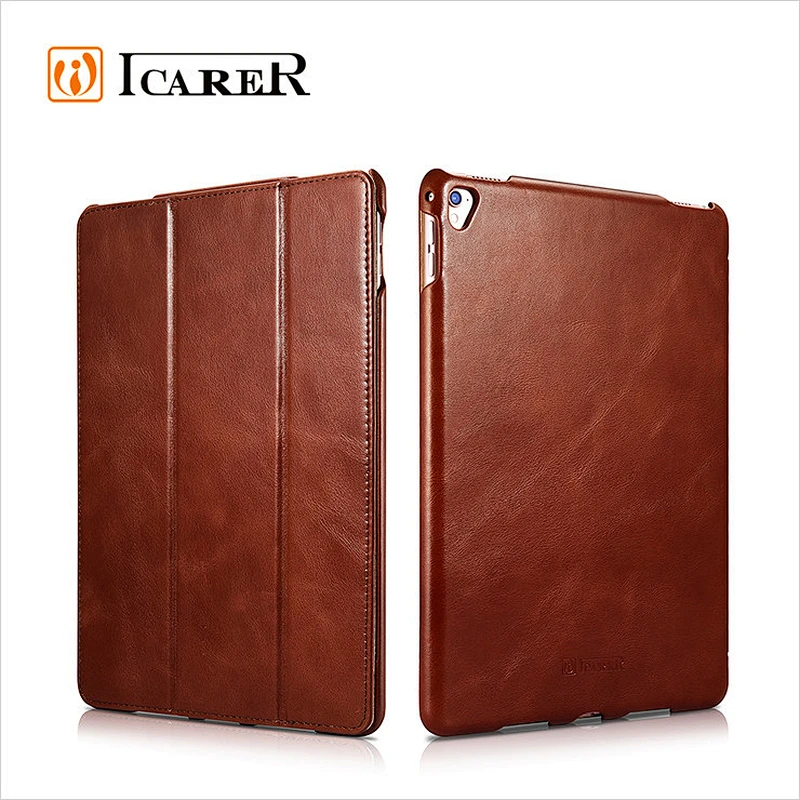 ICARER Genuine Leather Flip Case Cover for iPad Pro 9.7 Inch