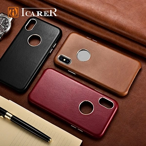 ICARER Shockproof Original Genuine Leather Phone Case for iPhone XS Max