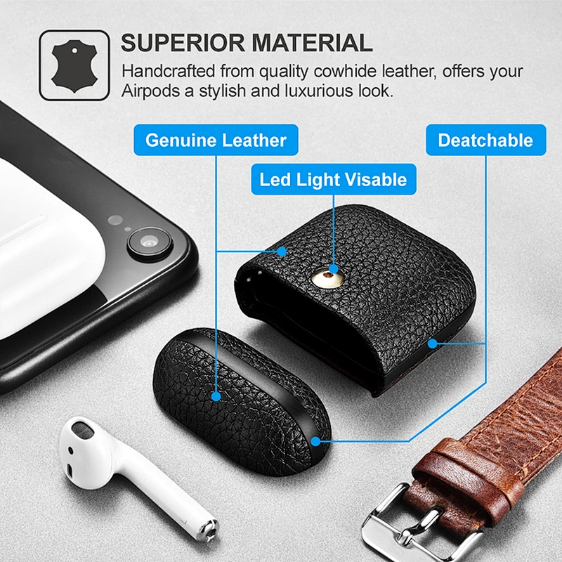 Fit for Men And Women Case for AirPods2 leather Sleeve for Air Pod Wireless Charging Case for AirPods 2