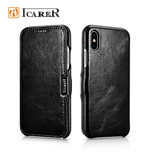 ICARER High Quality Flip Vintage Series Side-open Leather Mobile Phone Case for iPhone XS Max