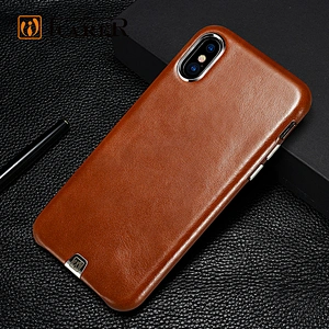 Customized Logo Genuine Leather Cell Phone Cases For iPhone X