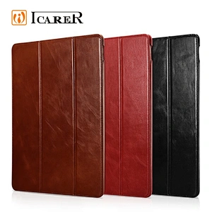 Wholesale Custom Vintage Genuine Leather Protective Case Cover for iPad Pro 12.9 inch 2017