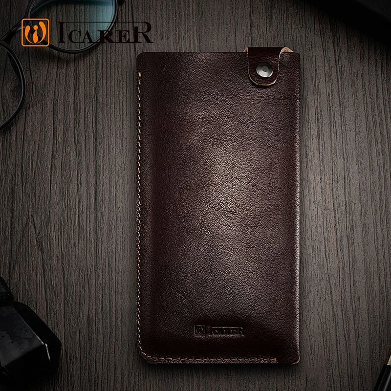 ICARER china supplier wholesale new style mobile accessory genuine leather cover phone case sleeve for iPhone 6 7 plus