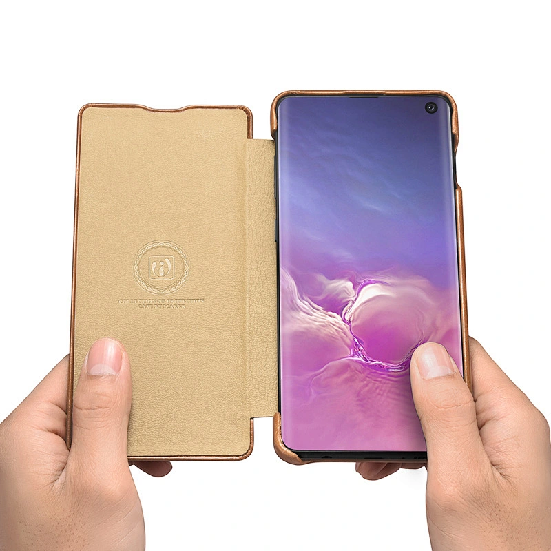 For Samsung S10 Plus Case Luxury Mobile Phone Genuine Leather Full Protective cover for S10