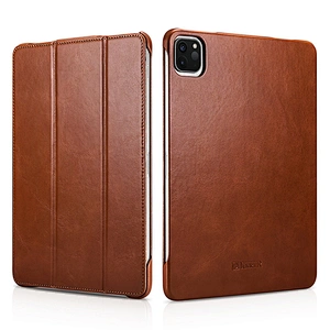 Latest Shockproof Tablet Cover Real Leather Protective Case for iPad Pro 12.9 2020
