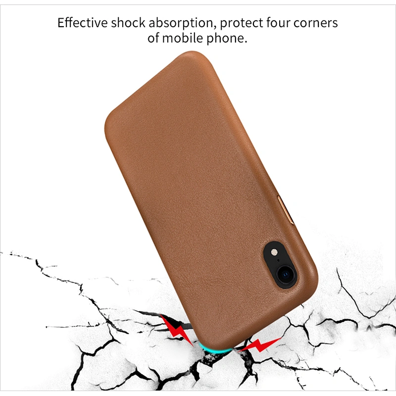 Top Quality Original Series Genuine Leather Mobile Phone Back Cover Phone Case for iPhone XR