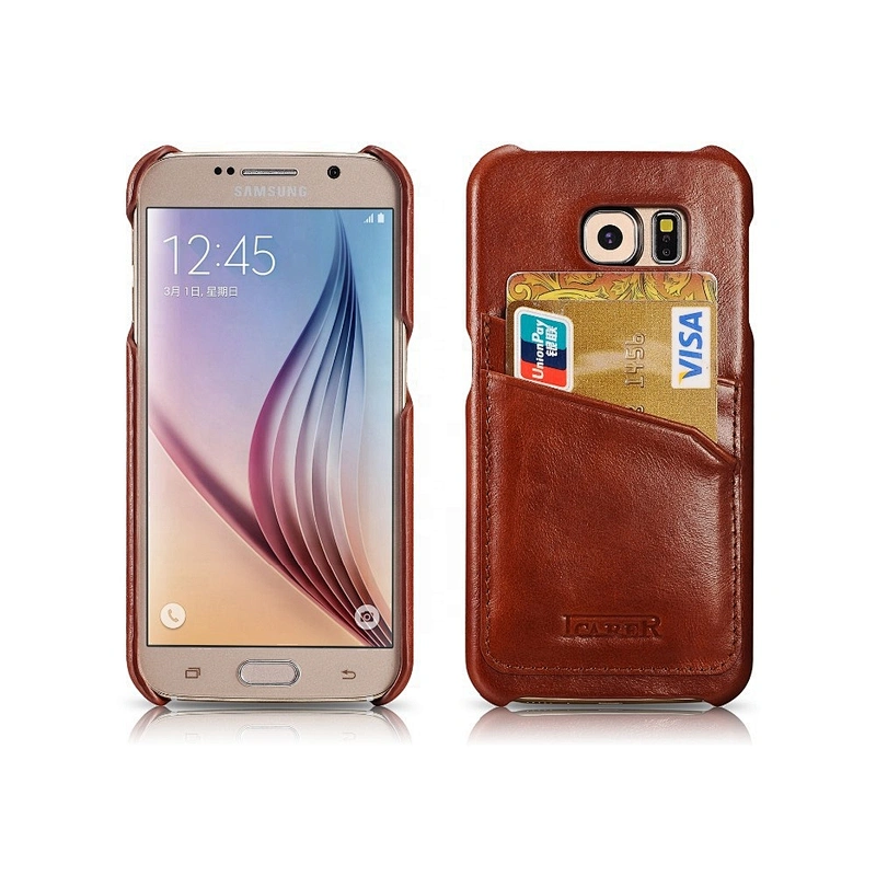 Wholesale Luxury Cell Phone Case Card Slot Genuine Leather Flip Wallet Case For iPhone 6