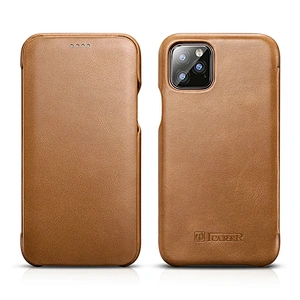 Factory Price 6.5 inch Real Leather Mobile Phone Flip Case for iPhone 11 Pro Max