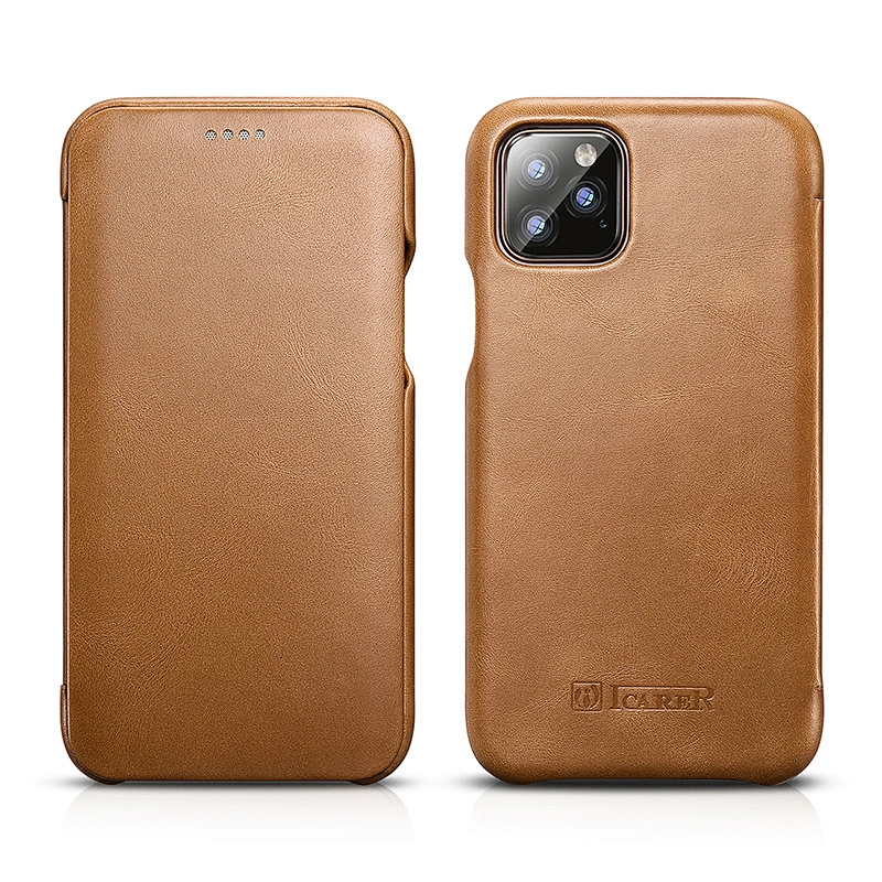 Factory Price 6.5 inch Real Leather Mobile Phone Flip Case for iPhone 11 Pro Max