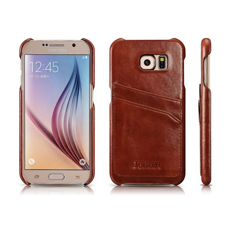 Wholesale Luxury Cell Phone Case Card Slot Genuine Leather Flip Wallet Case For iPhone 6