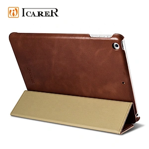 Luxury Handmade Shockproof Premium Real Leather Protective Case Cover With Stand for New iPad 9.7