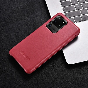 ICARER Hot Selling 100% Handmade Mobile Phone Genuine Leather Case Luxury Side-open Case for Samsung S20 Ultra