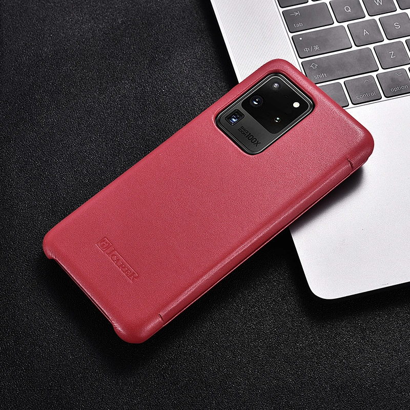 ICARER Hot Selling 100% Handmade Mobile Phone Genuine Leather Case Luxury Side-open Case for Samsung S20 Ultra