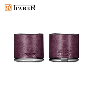 ICARER Wholesale Custom Leather Design Portable Mini Wireless Speaker With Ring