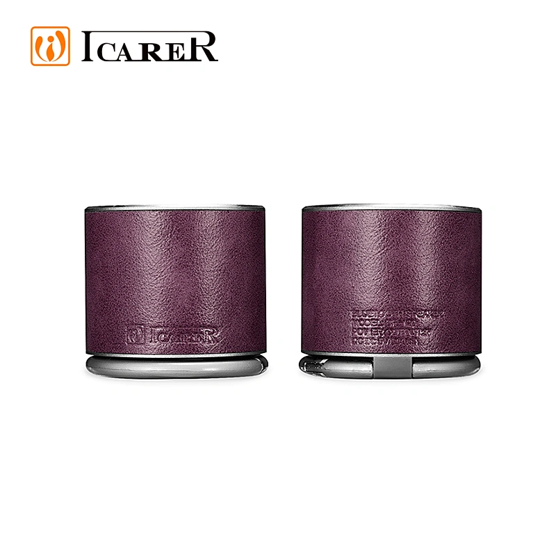 ICARER Wholesale Custom Leather Design Portable Mini Wireless Speaker With Ring