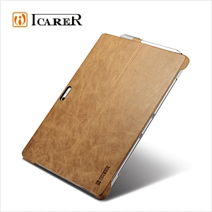 ICARER Real Leather Back Cover Tablet Case for Microsoft for Surface Pro 4 with Stand Function Luxury Series