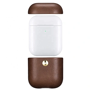 High Quality Support Qi Wireless Charging Crazy Horse Leather Case for AirPods for Apple Wireless Earphone
