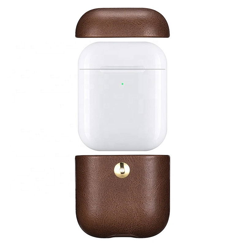 High Quality Support Qi Wireless Charging Crazy Horse Leather Case for AirPods for Apple Wireless Earphone