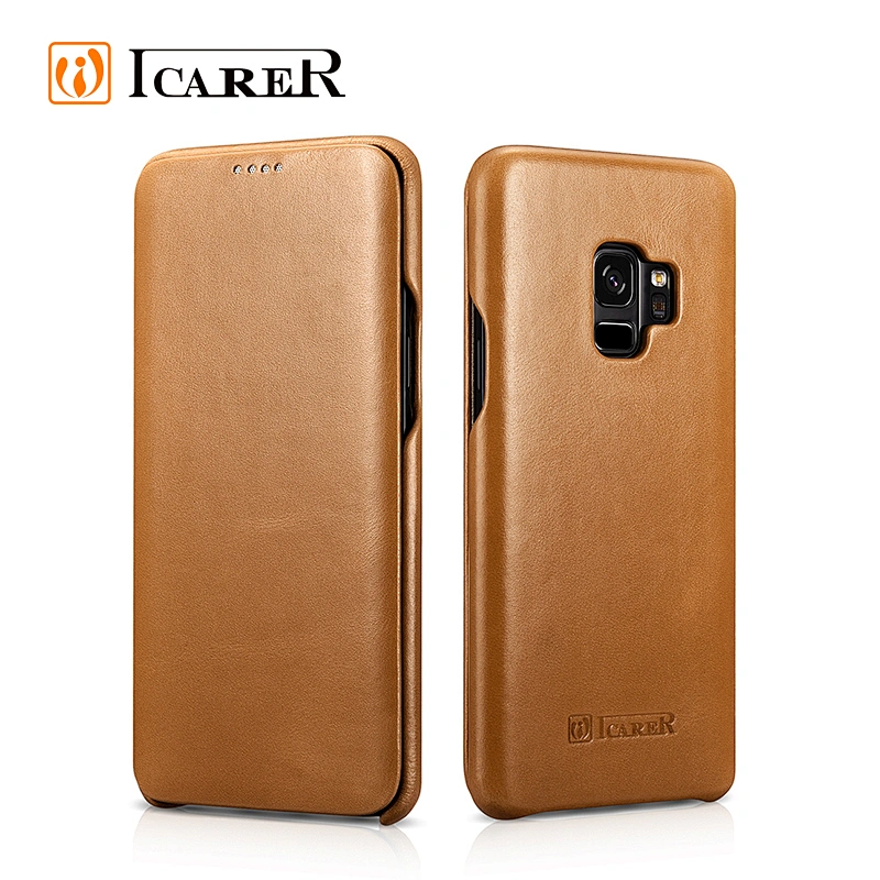 ICARER Leather Mobile Flip Case For Samsung Galaxy S9 Cell Phone Case For Samsung Galaxy S9