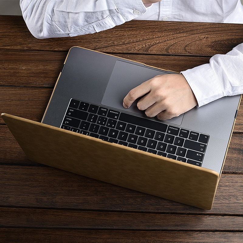 2020 Hot Selling ICARER High Quality OEM Genuine Leather Microfiber Slim Sleeve for Brown Leather Case for Mac Book Pro