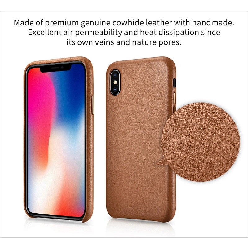 Wholesale Custom Oem Genuine Leather Mobile Casing Shell Covers Cell Cover Case Phone Cases For iPhone X Xs Max For Apple
