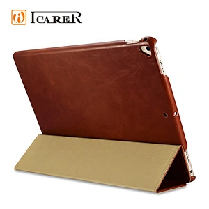 Wholesale Custom Vintage Genuine Leather Protective Case Cover for iPad Pro 12.9 inch 2017