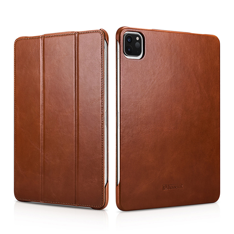 Brown Shockproof Protective Tablet Vintage Genuine Leather Folio Cover for  iPad Pro 11 inch 2020 Tablet Case for ipad Pro Case