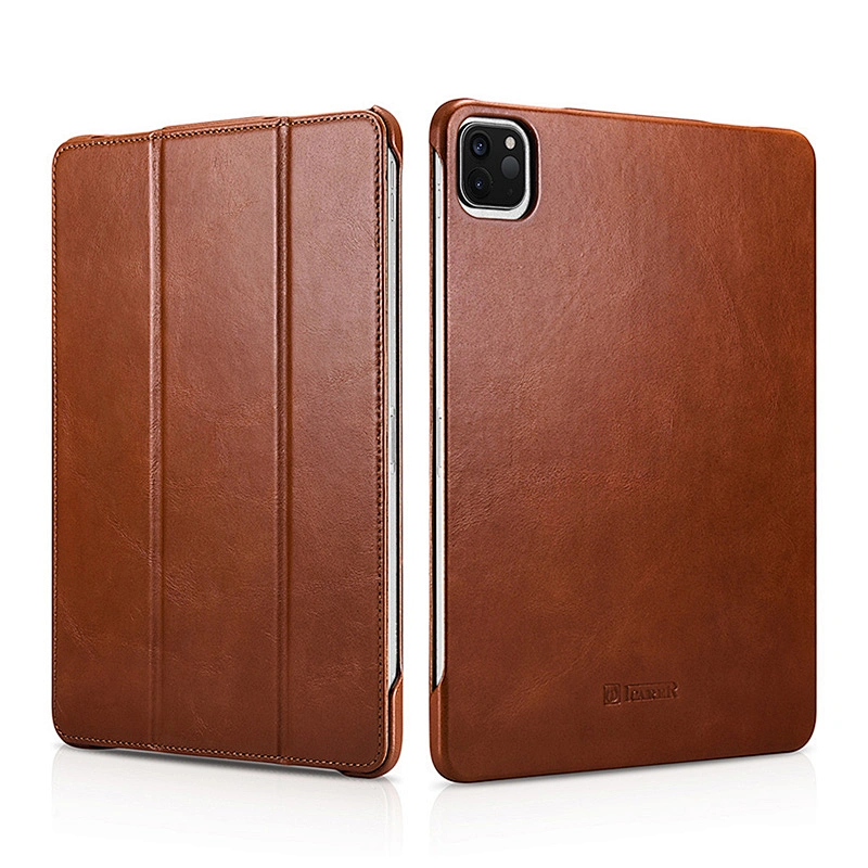 Brown Shockproof Protective Tablet Vintage Genuine Leather Folio Cover for  iPad Pro 11 inch 2020 Tablet Case for ipad Pro Case