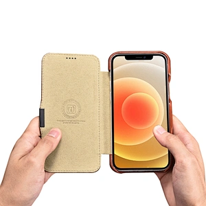 ICARER Luxury Real Leather Cell Phone Cases Mobile Phone Real Leather Flip Case for iPhone 12 Mini 5.4inch