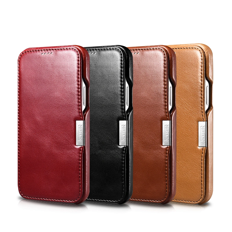 ICARER Luxury Real Leather Cell Phone Cases Mobile Phone Real Leather Flip Case for iPhone 12 Mini 5.4inch