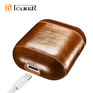 Wax Leather Earphones Charging Case for AirPods Case for iPhone
